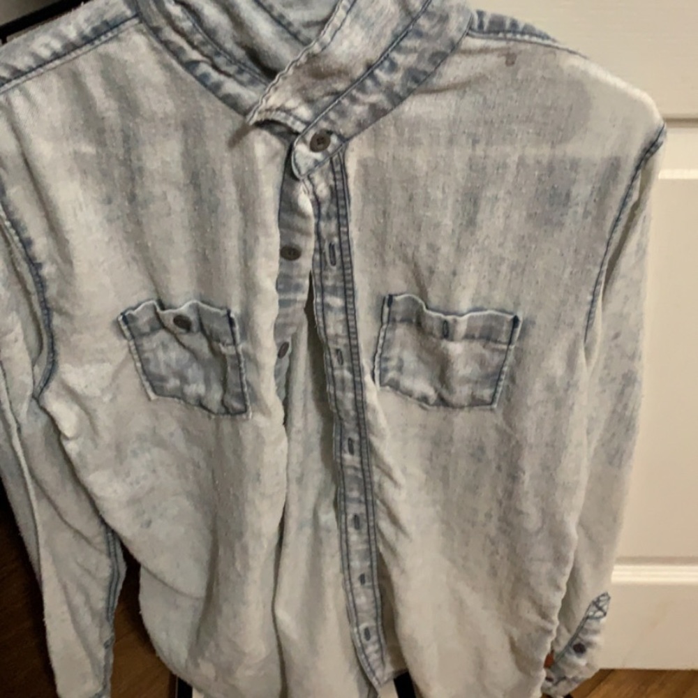 Lose blue jean flannel
